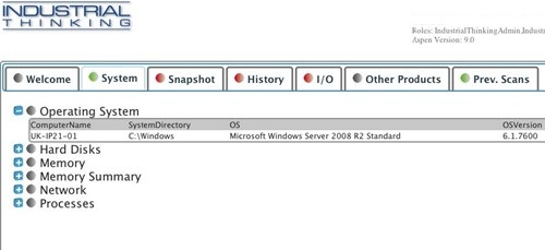 Screenshot: Health check report